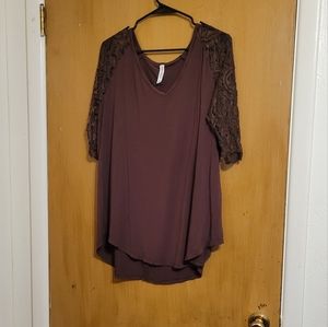 Zenana Premium Lace Sleeve Tunic